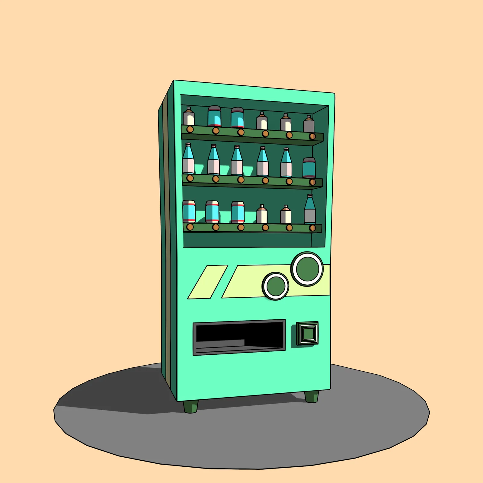 toon-shaded vending machine